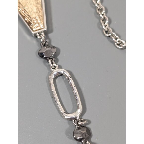 Boho Western Two Tone Oval Chain Link Long Layering Necklace 39" - Picture 4 of 9